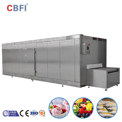 Congelador industrial automático del túnel de la correa IQF de la malla para el refrigerador rápido del túnel de las patatas fritas de la carne del camarón